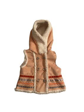 Cynthia Rowley Coat 12 month Sleeveless Hood Sherpa pink